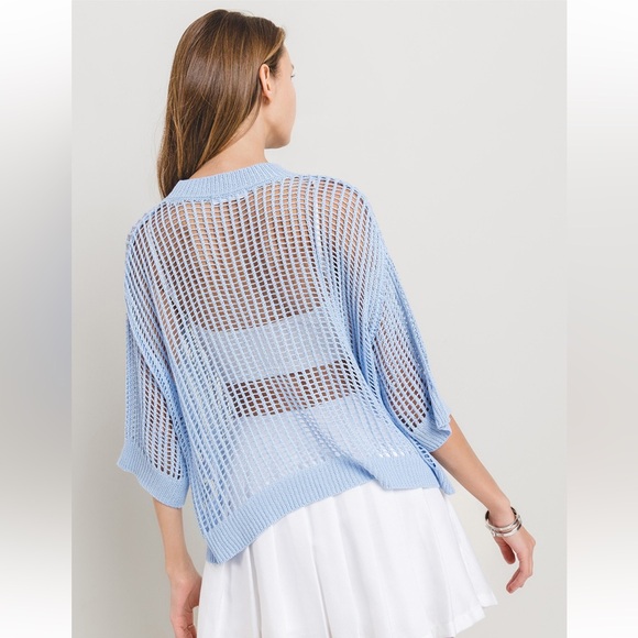 34 Boho Net Knitted Sweater Top - Picture 5 of 6